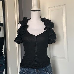 ⬇️REDUCED! Robert Rodriguez black ruffle top